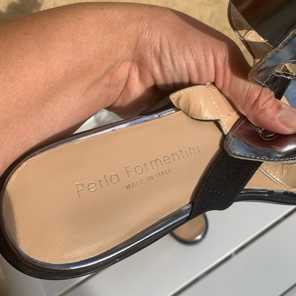 Perla Formentini gladiator metallic silver leather sandals 7.5 (European 38) - Picture 13 of 15